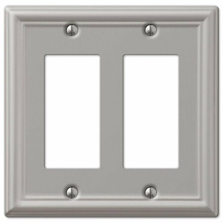 ABACUS Chelsea Brushed Nickel Steel - 2 Rocker Wallplate AB3545899